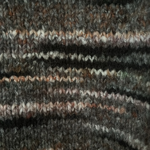 Express Oversized Heather Gray Black Boat Neck Wool Blend Knit Pullover Sweater - Picture 5 of 9